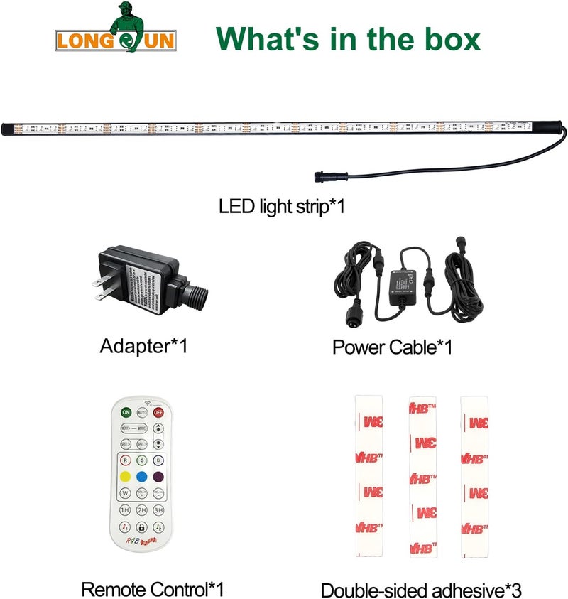 Longrun LED Strip Color Changing Garden Show Lights for Pond Spillway Waterfall, APP Control Waterproof Lighting Bar for Home Decoration Pool Fountain Landscape Lighting, Aquarium-22.36" - Image 2